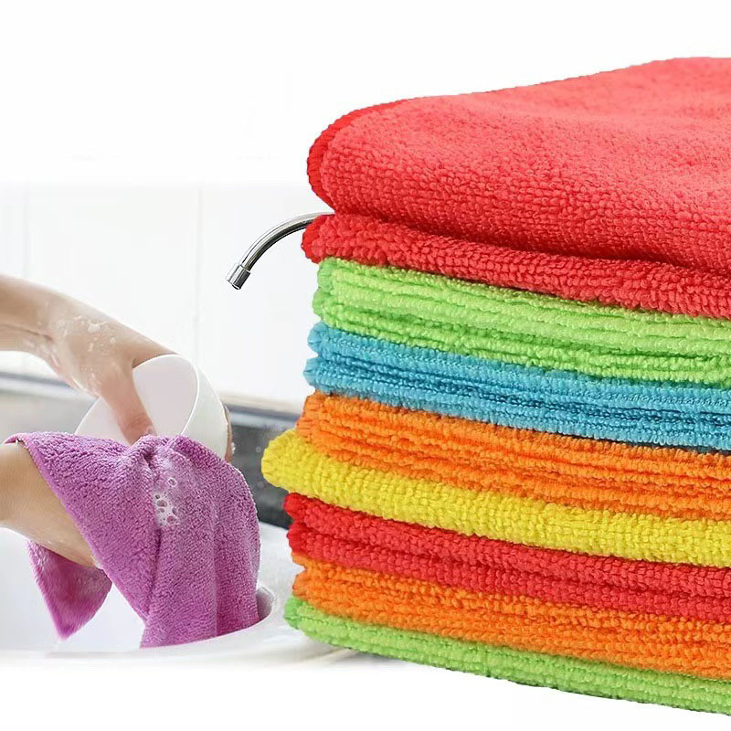 Superior 80 Polyester 20 Polyamide Microfibre Car Wash Drying Cloth Dish Kitchen Cleaning Rag Microfiber Towel