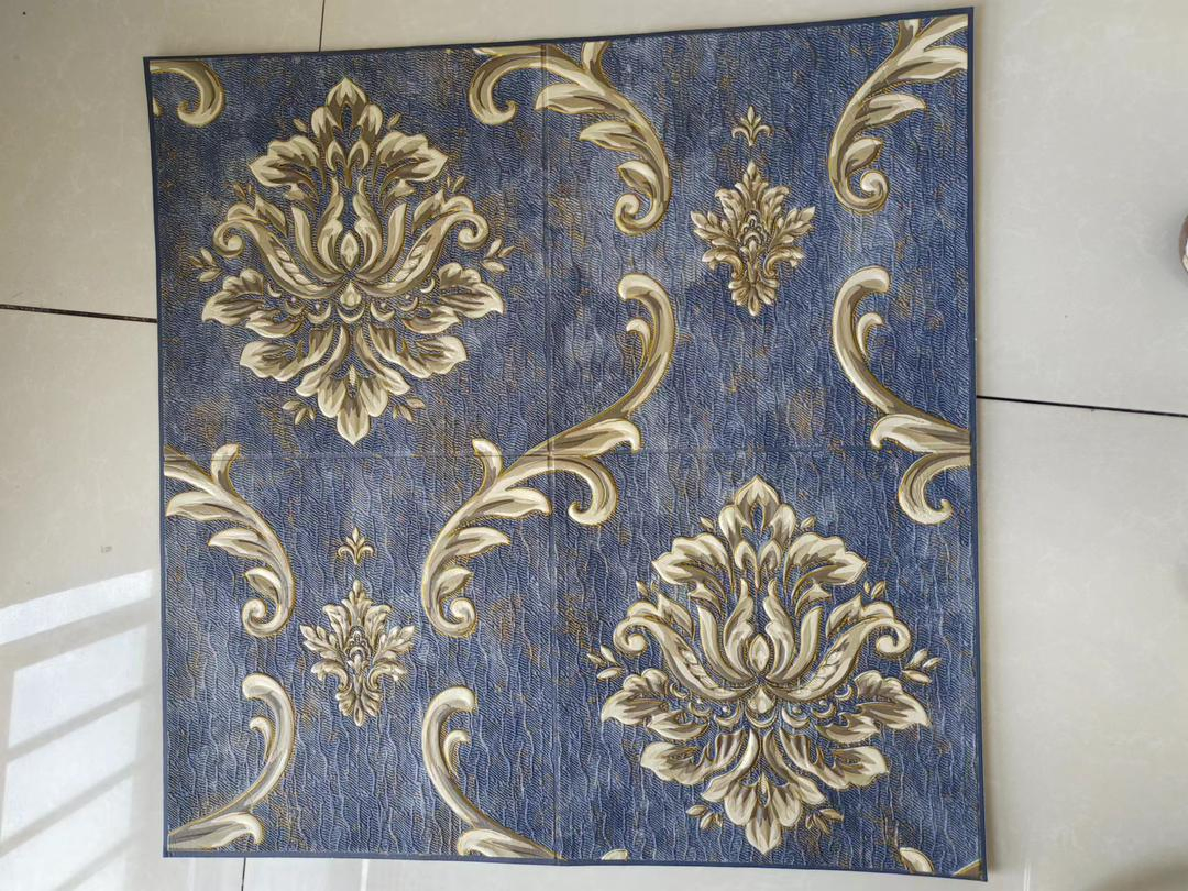 Water-Resistant High Glossy Peel off Wooden Grain Faux PVC Panel Marble Tiles Metallic 1220*2900*2mm Thick Wall Sticker for Furniture Kitchen