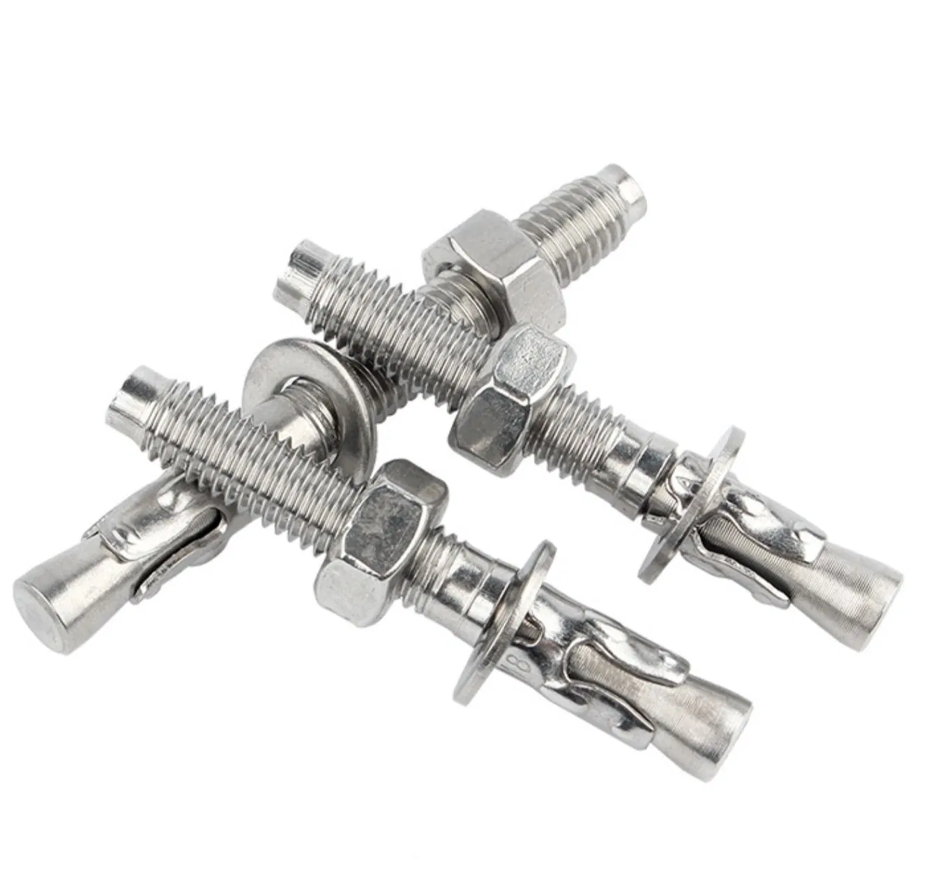 Fastener 304 316 Stainless Steel Concrete Through Expansion Wedge Anchor Bolt