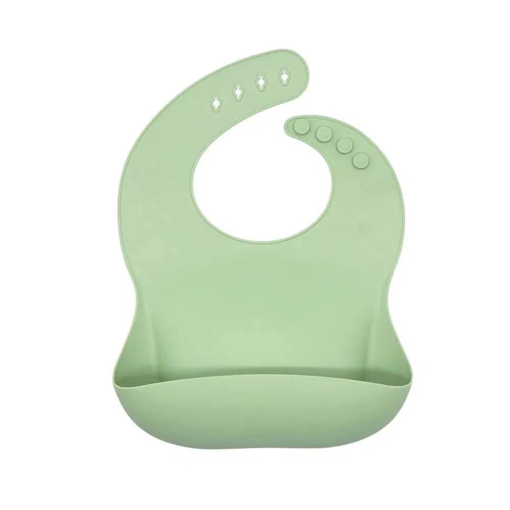 Silicone Bibs Waterproof Silicone Baby Bibs Soft Adjustable Baby Feeding