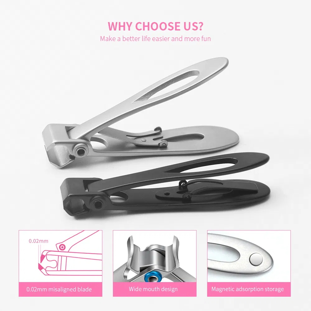 Stainless Steel Manicure Care Wide Jaw Straight Edge Toe Nail Cutter Large Metal Thick Nails Art Clipper