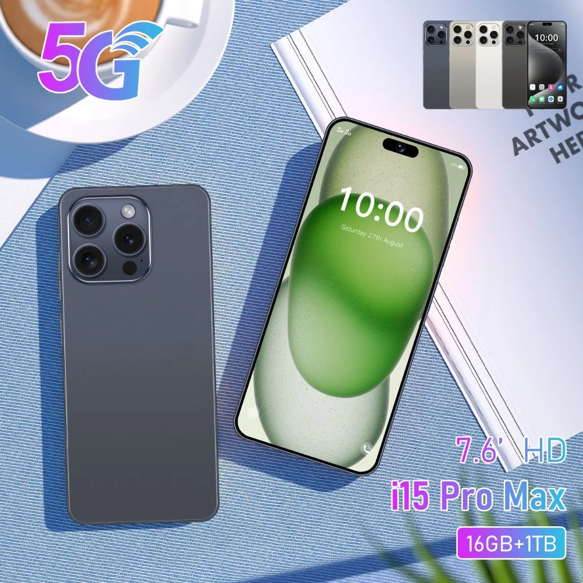 Wholesale 7.3 Inch 8GB+256GB I 15 PRO Max Mobile Phone Customized Phone