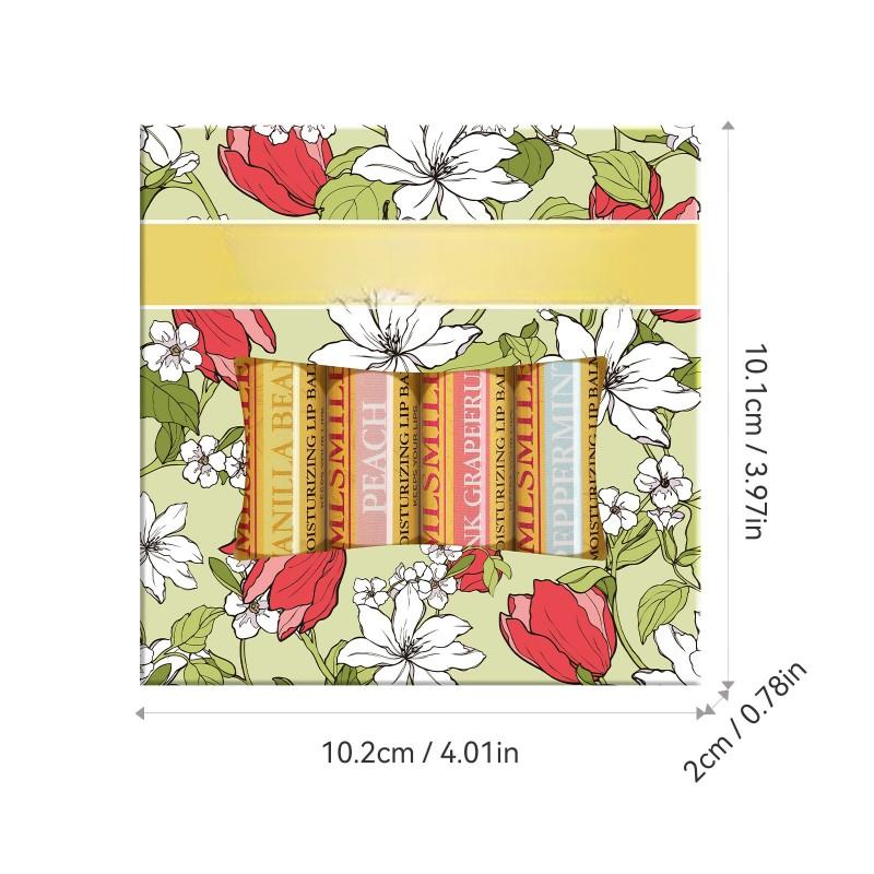 Luxurious 4-Piece Lip Care Set Fashion-Forward Lipstick Vitamin E Fruit Flavored Moisturizing Lip Balm Mineral Lip Balm Stick