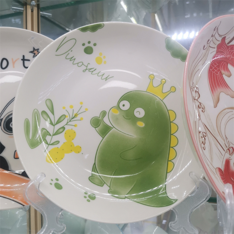 6.25"Rice Children Plate Printing Decal Porcelainware Ceramics Tableware
