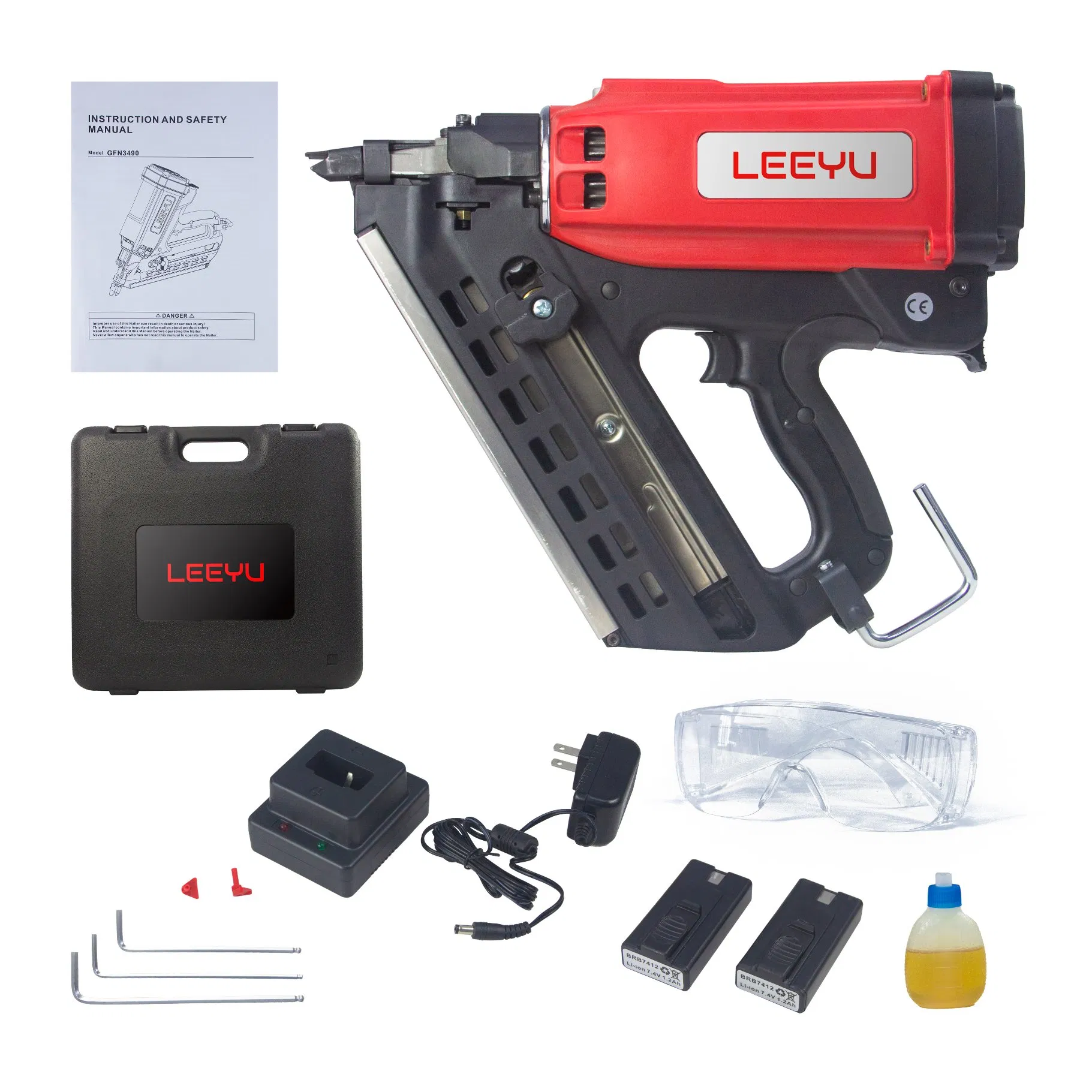 Аккумуляторный газовый гвоздезабиватель Gfn3490