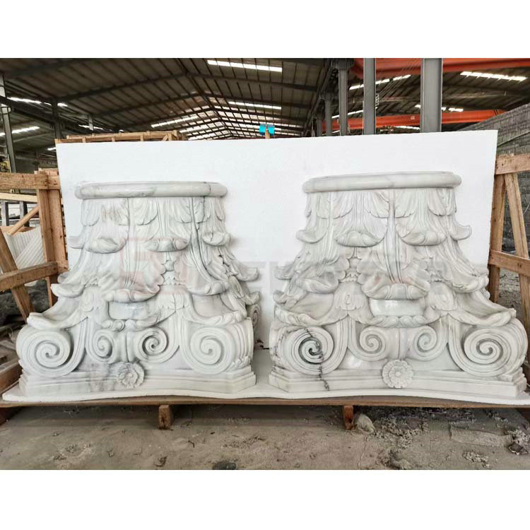 House Decoration Arch Tile Chinese White Stone Column Cladding Stone Pillar Cladding