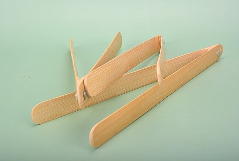 Kitchen Appliance Eco-Friendly Food Grade V Shape Natural Bamboo Kitchen Tongs Clip