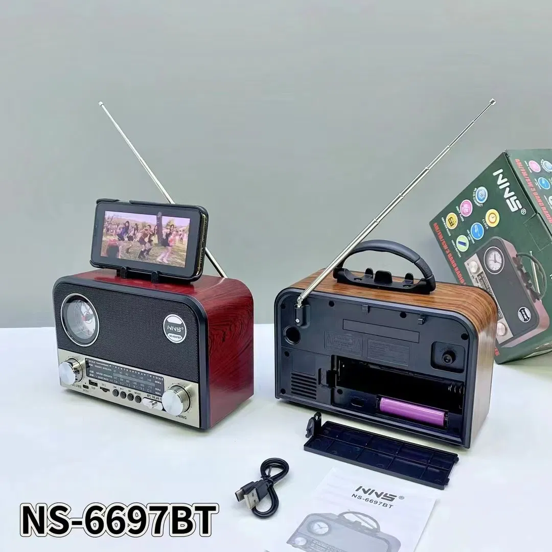 Ретро радио NS-6697BT с Bluetooth и часами