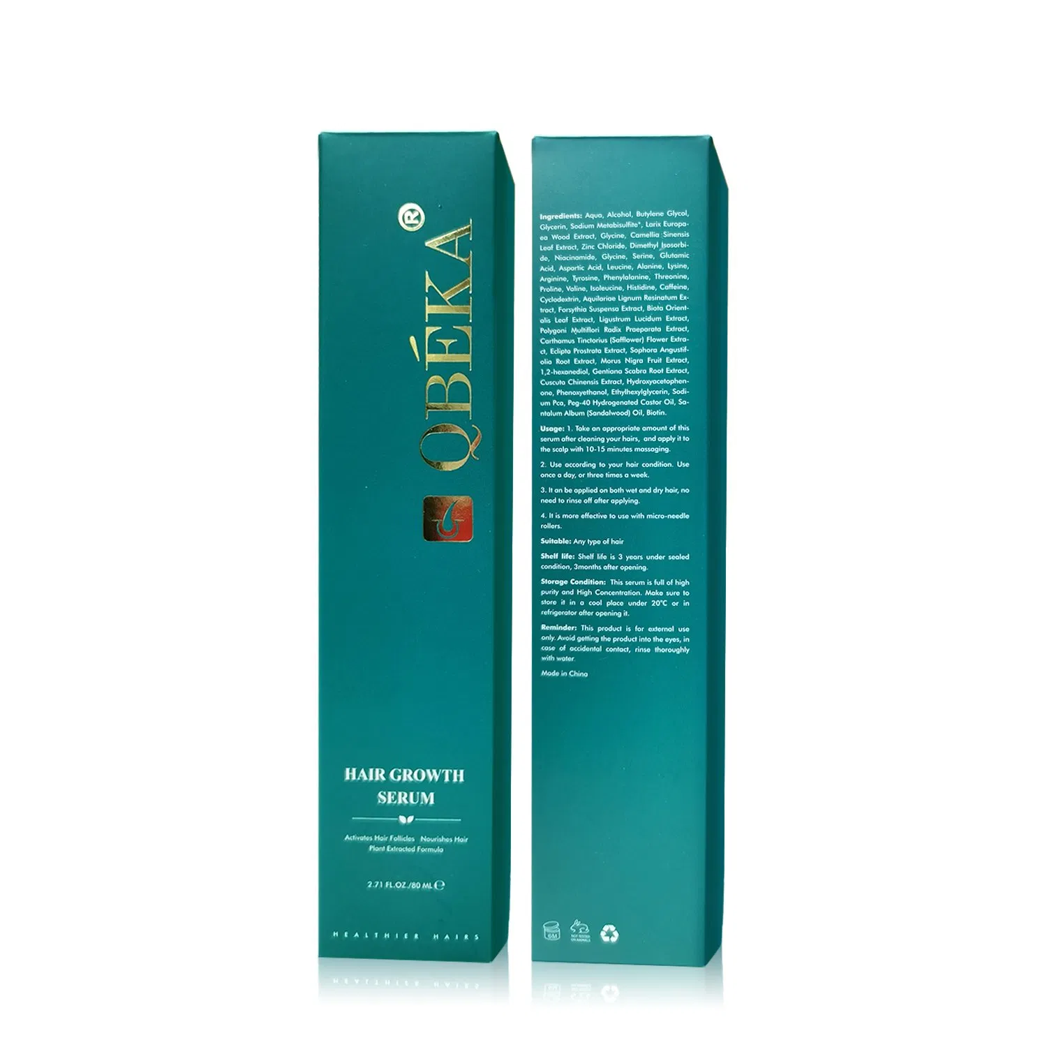 Hot Sell Qbeka Herbal Hair Loss Prevention Treatment Growth Serum