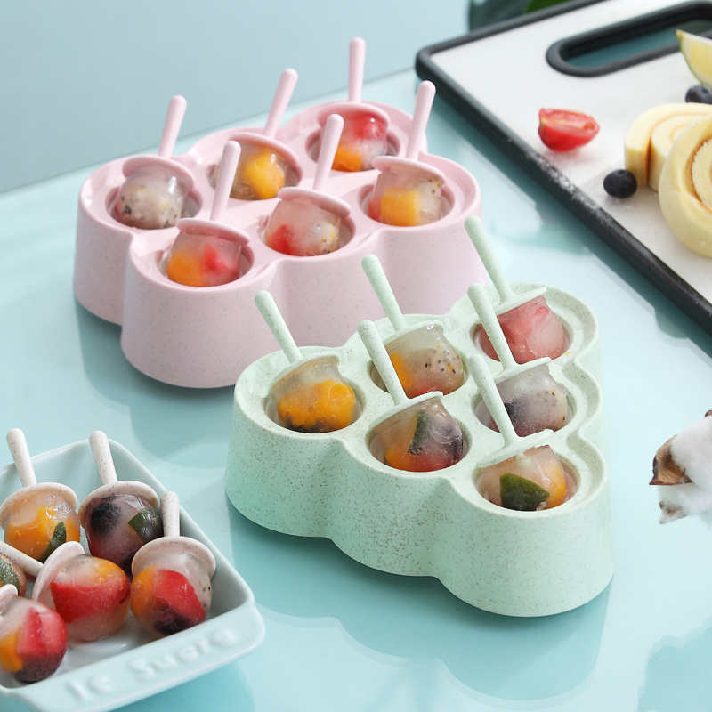 Wheat Straw Soft Ice Cube Lollipop Tray for Kid