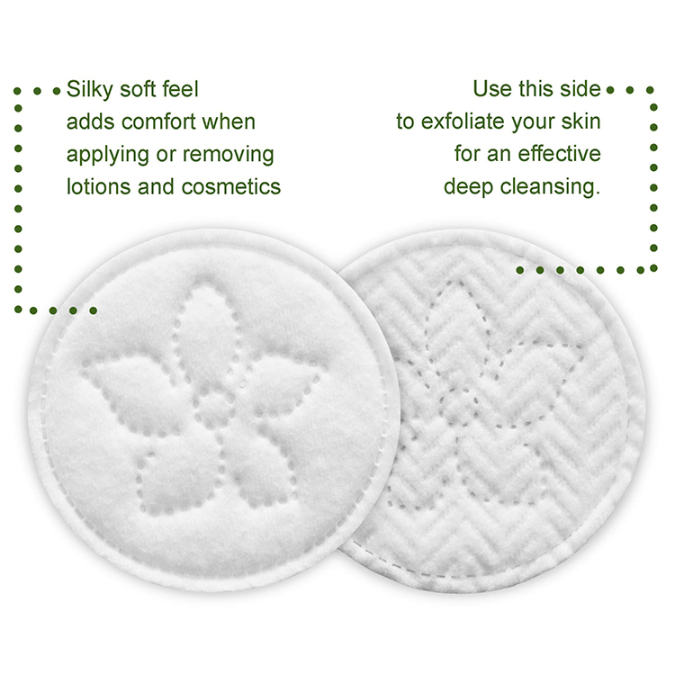 Biokleen New Reusable Fiber Custom Cleansing Pads Organic Eco-Friendly Washable Facial Cotton Makeup Remover Pads