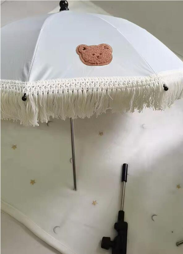 Детский зонт-козырек от солнца с вышитым мишкой