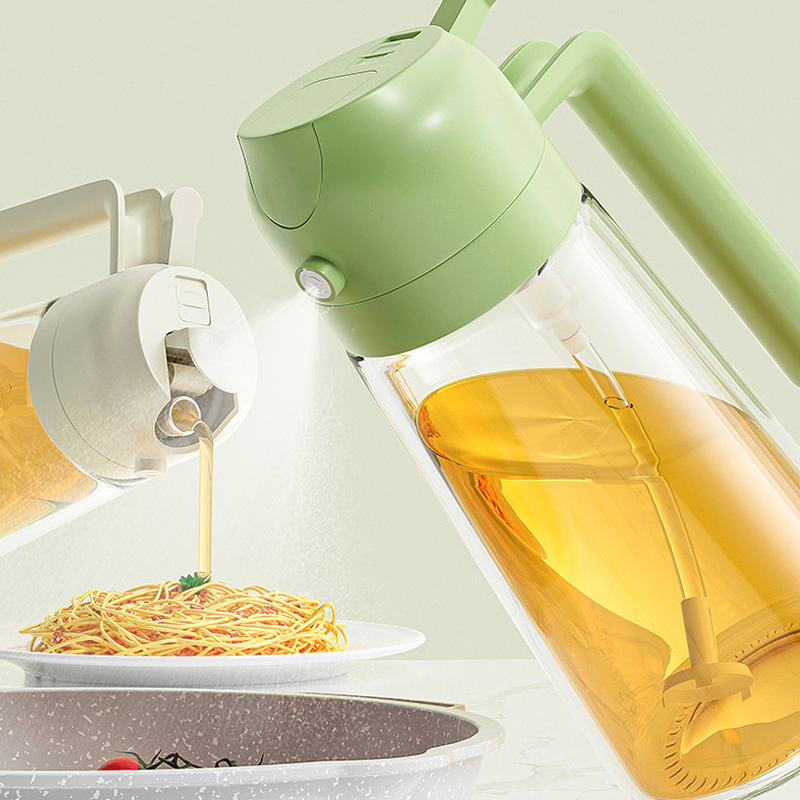Olive Oil Dispenser Sprayer Glass Bottle Pour 2 in 1 Oil Spray Bottle