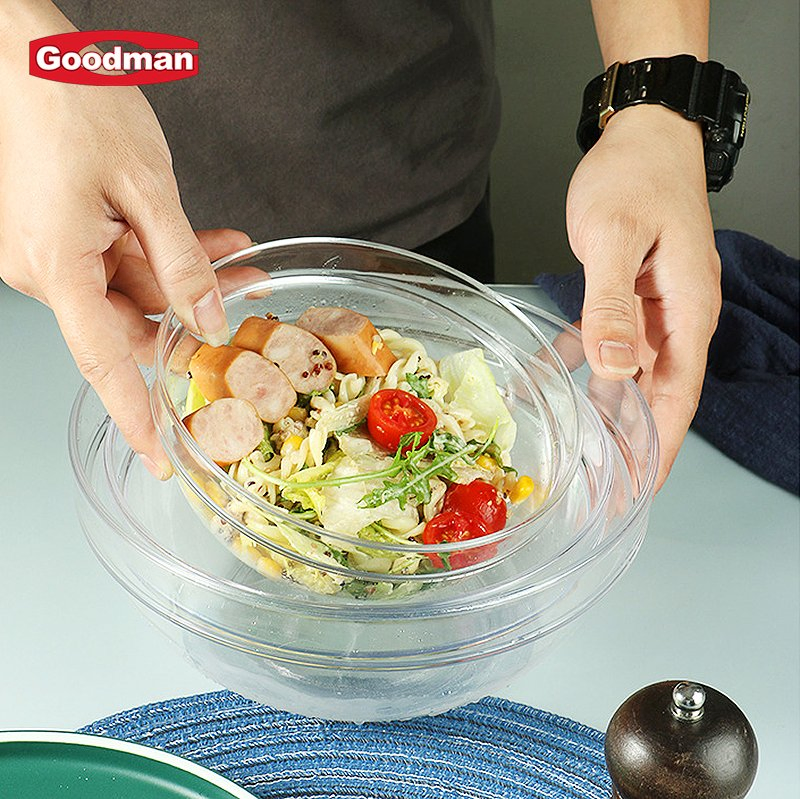 Restaurant Buffet Serving 5.7inch Clear Acrylic Round Shape Plastic PC Mixing Salad Bowl