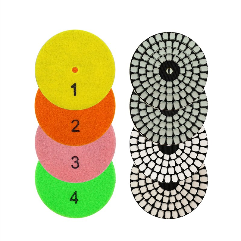 1set/4PCS 4-Step Marble Granite Stone Edge Diamond Polishing Pads Abrasive Polishing Grinding Disc
