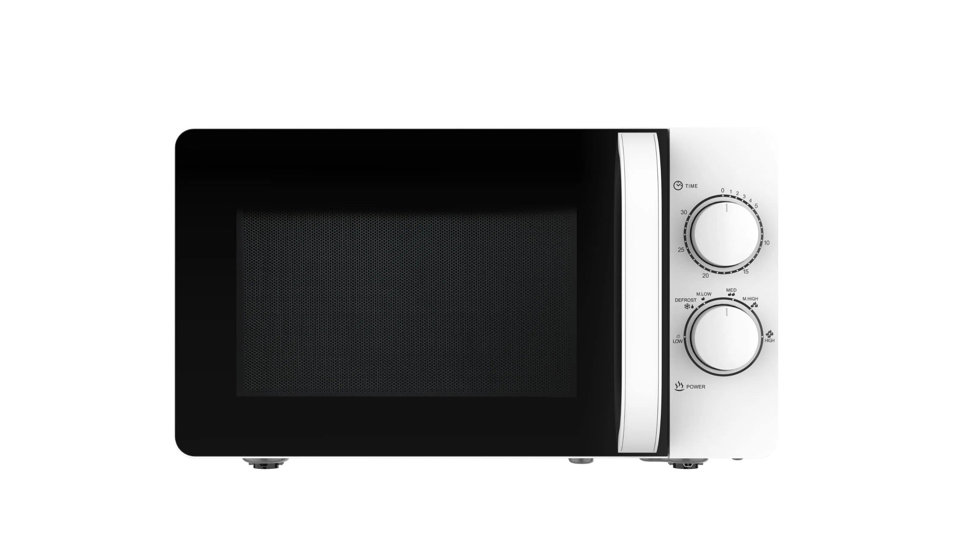 20L 700W Mechanical Countertop Microwave Oven with 2 Knobs 5 Power Levels