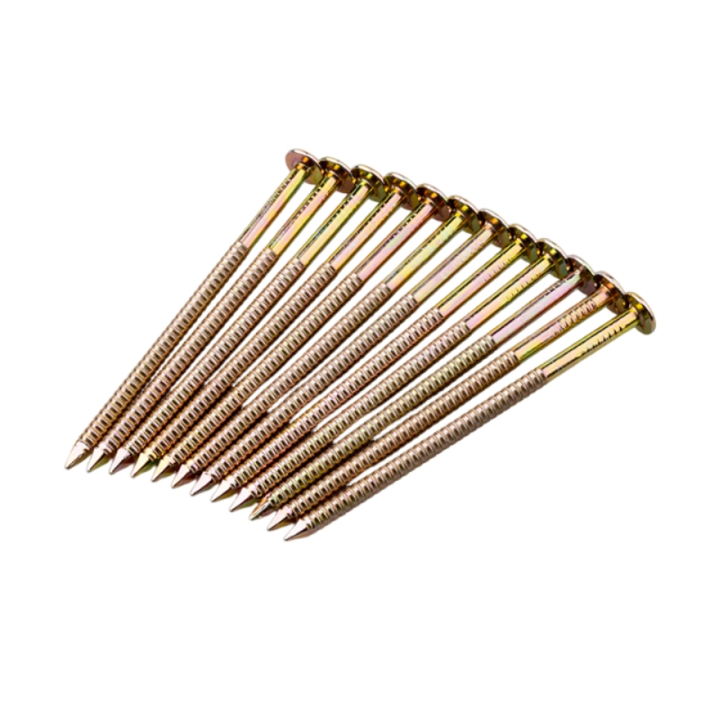 Color Zinc Plating Round Flat Head Ring Shank Steel Nail for Furniture