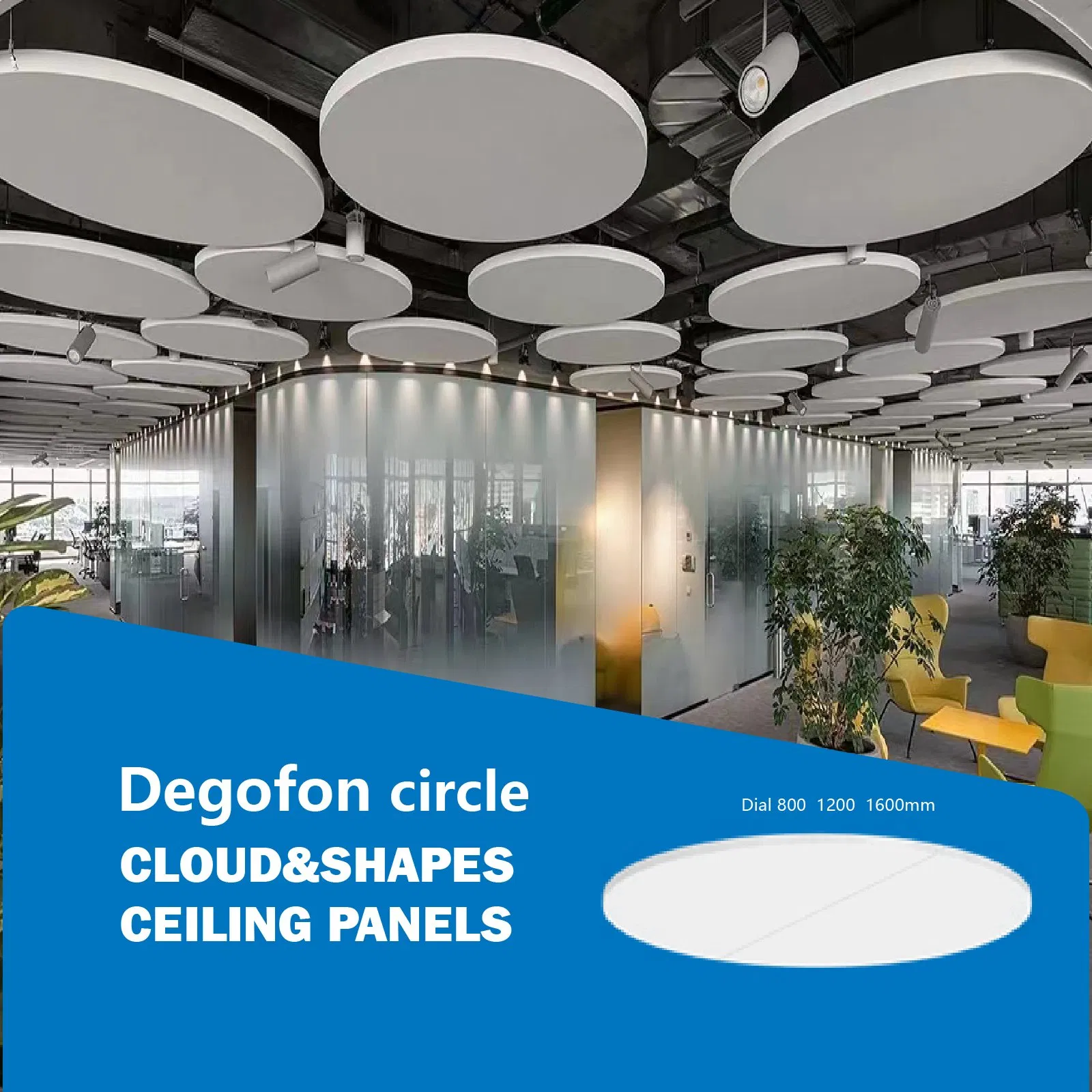 Suspended Circle Ceiling Panels Glasswool Hanging Unit