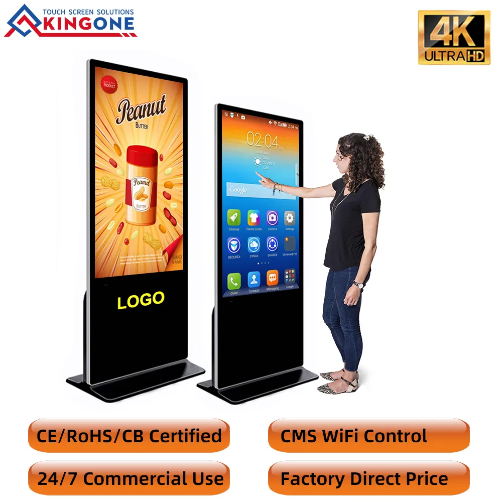 Сенсорный киоск 43-55 дюймов для рекламы на напольной стойке
