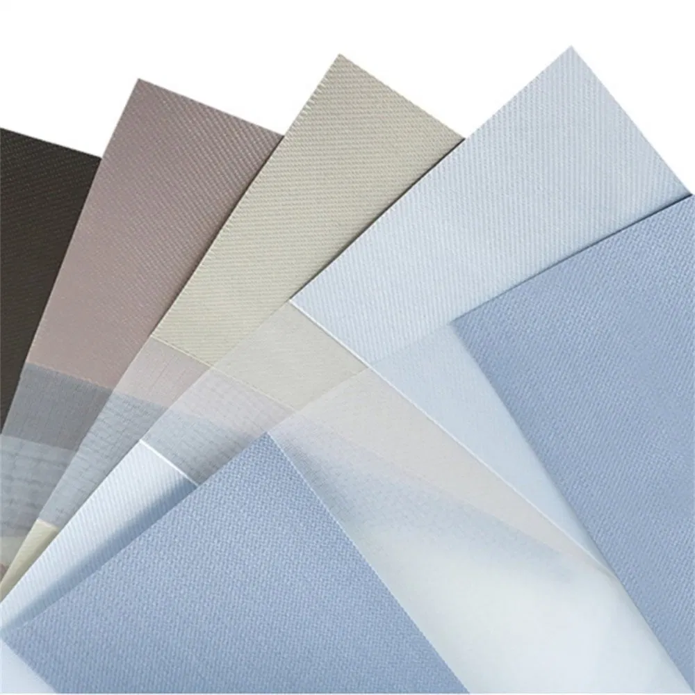 Automated Electric PVC Zebra Blinds Fabric Waterproof Dual Day/Night Blackout Roller Window Blinds Indoor Home Hotel Blinds Fabric