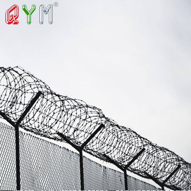 Airport Fence Razor Barbed Wire Anti-Climb Prison Fence Panels