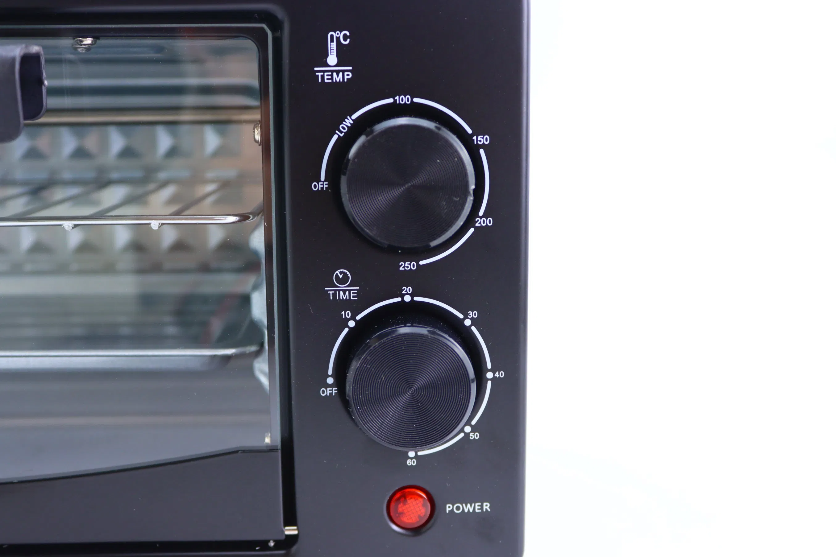 Electric Countertop Oven with Temperature Control, No Timer Viewing Window, Even Heating and Household