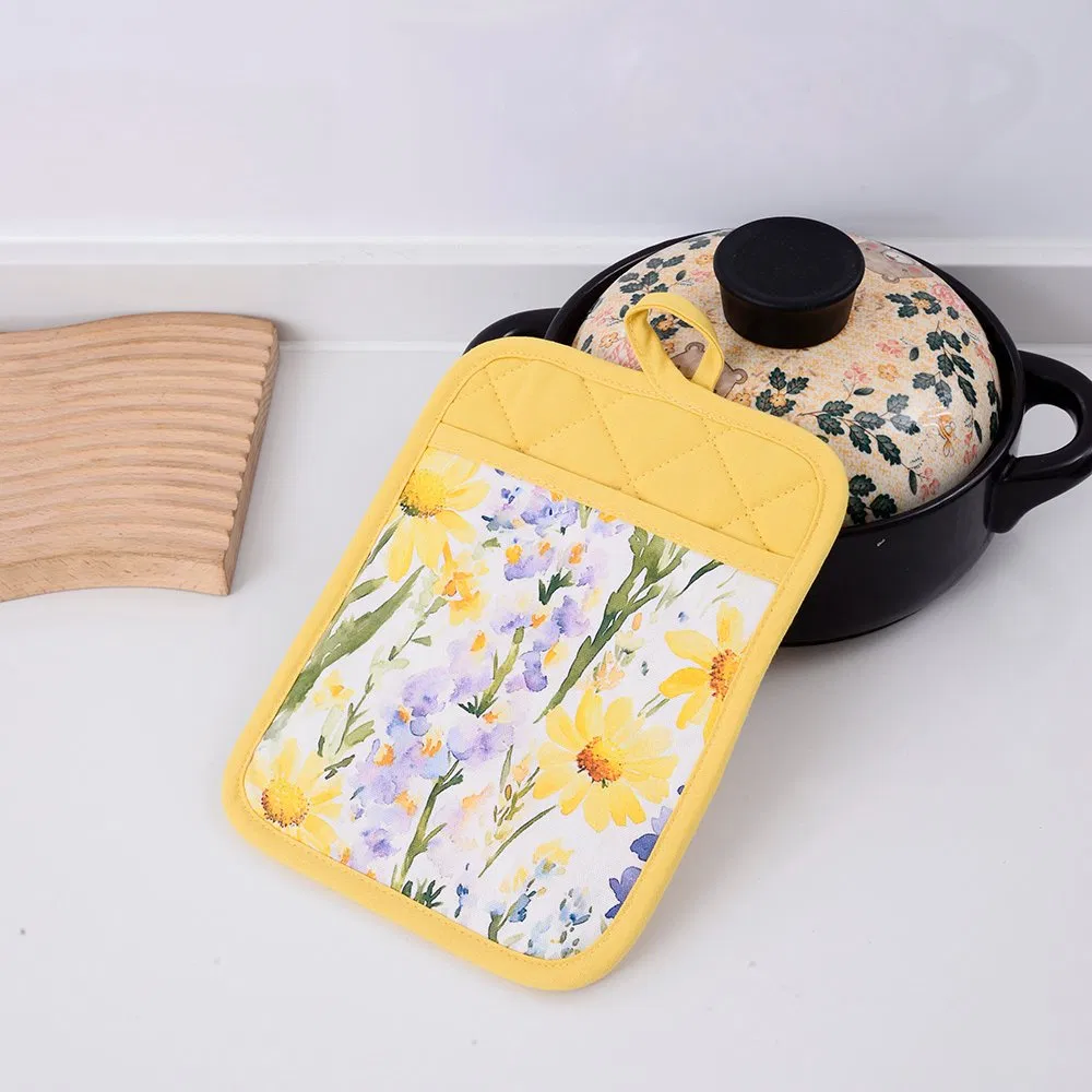 Hot Selling Yellow Flower Classic Design Kitchen Cotton Pot Holder