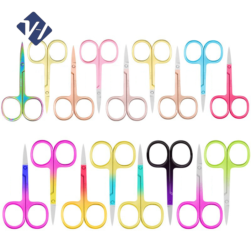 2.0 Thick Bulk Stainless Steel Rose Gold Small Scissors for Trimming Eyebrows and Nose Hair Scissors Bagged Scissors Beauty Tools