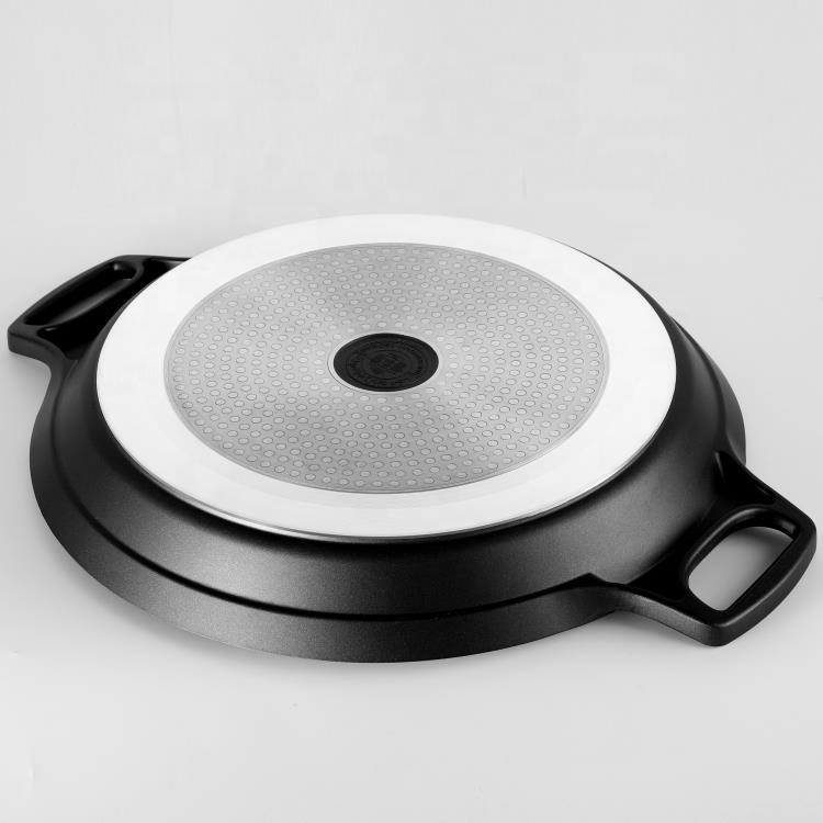 High Quality Factory Price Die Cast Cooking Pot Seafood Two Handles Paella Pan with Induction Bottom