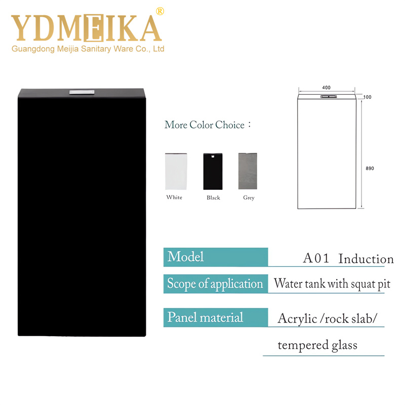 Dual Flush Oilet Use Bathroom Cistern Water Tank Special for Squat Toilets Concealed Toilet Cistern with Tempered Glass Cover