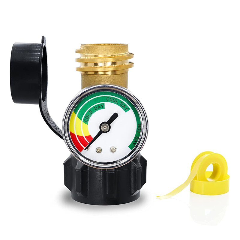 5-40lb Brass Qcc1 Pressure Gauge Adapter for Propane Tanks Gas Fireplace