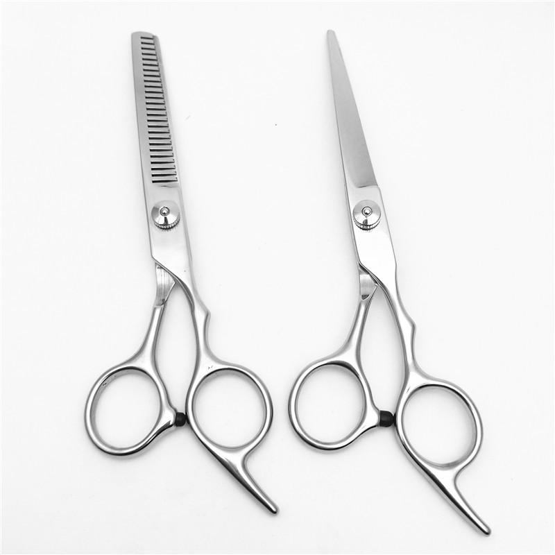 Salon Professional Silver Color Adjustable Screw Stainless Steel Customized Logo Hair Scissor