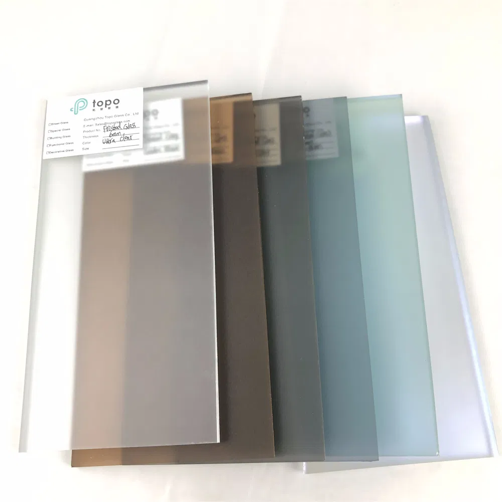 4mm-12mm Acid Etched Flat Sandblasted Satin Frosted Glass for Door Panels (FG-TP)