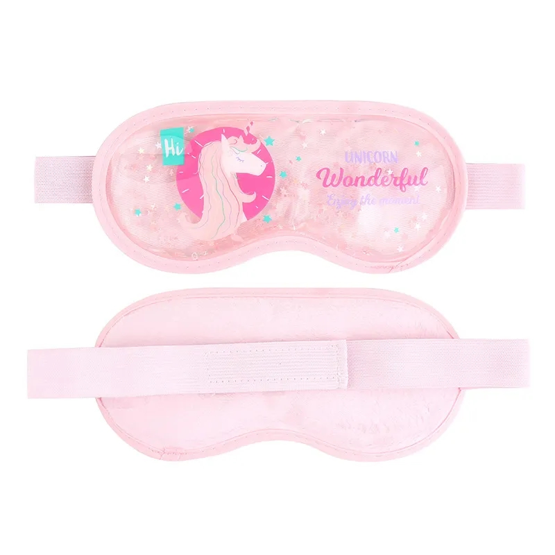 Colorful Printed Fancy Design High Quality Kids Cooling Glitter Gel Sleep Eye Mask