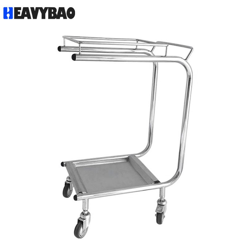 Heavybao Stainless Steel Commercial Cleaning Garbage Waste Collection Trolley