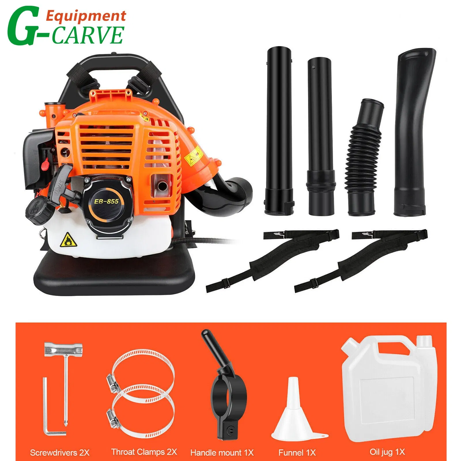 43cc Garden Yard Petrol Leaf Blower Powerful 2 Stroke Air Cooled Engine