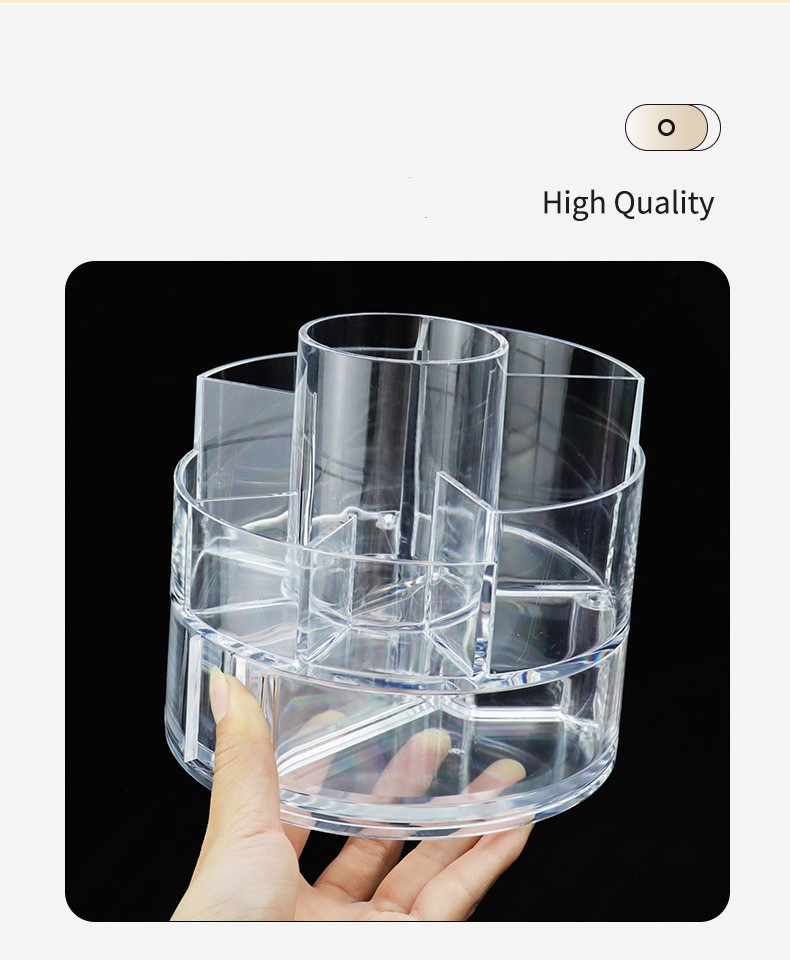 High Transparency Multi-Use Desktop Cosmetic Makeup Storage Holder 360 Degree Spinning