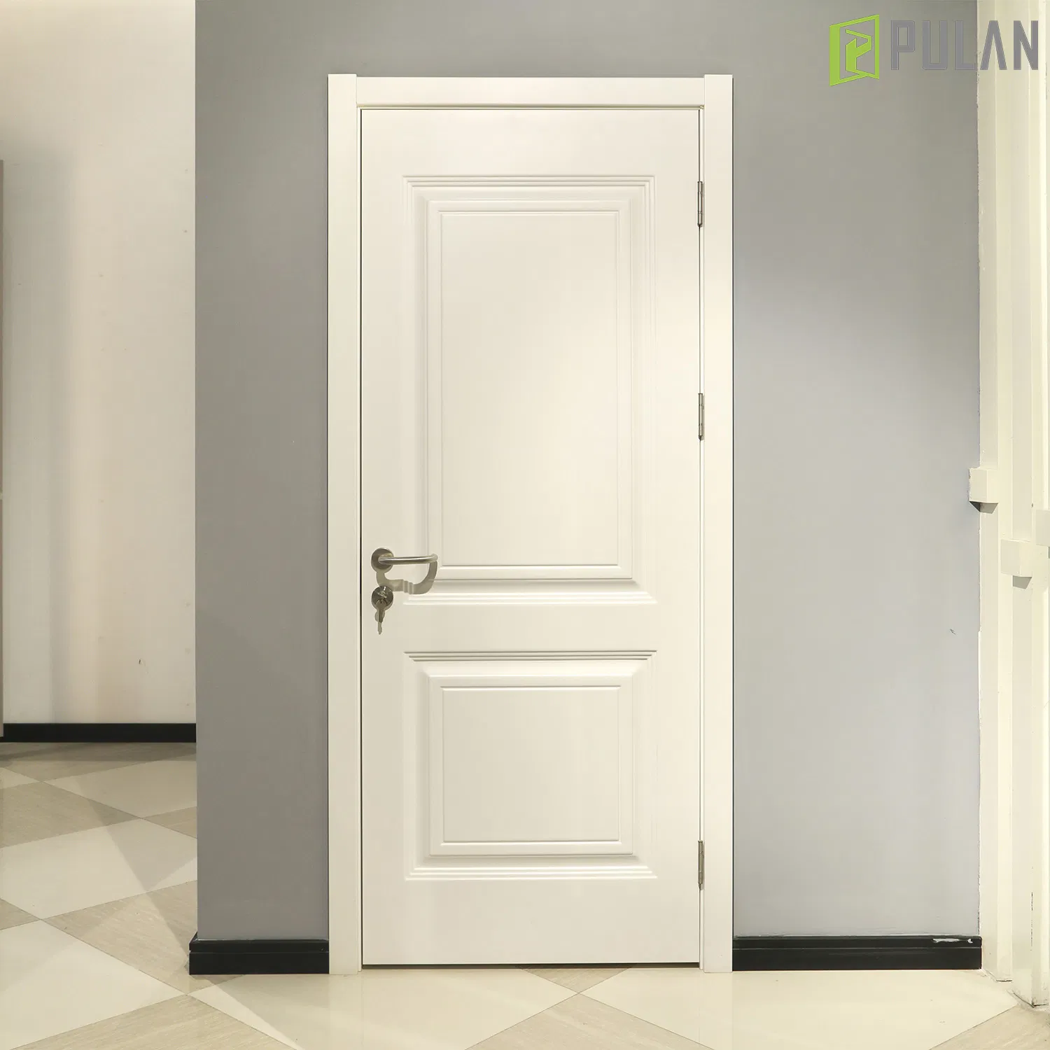 Interior Thermal Insulation Hot Press Formed Soundproof, Waterproof and Safe PVC Finishing Wood Plastic Composite Flush Doors for Cold Regions