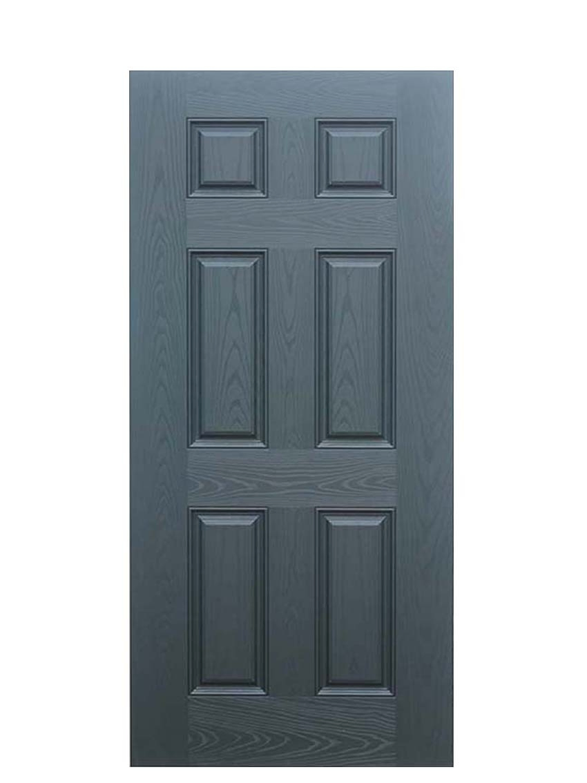 Fiberglass Smooth, Primed, Right Hand Outswing, Prehung Front Door, 6-Panel, 36'' X 80"