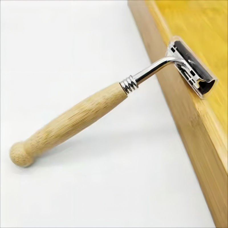 Reusable Men Skincare Eco-Friendly Bamboo Handle Stainless Razor