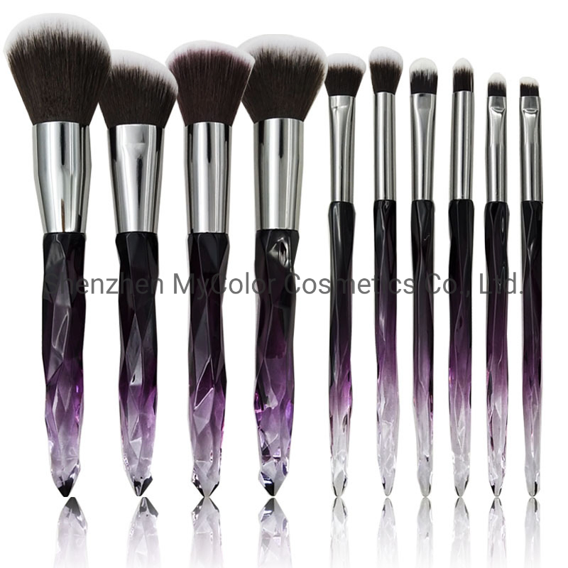 China Brushes Factory Professional OEM Cruelty-Free Crystal Makeup Brush Set Foundation Powder Eyeshadow Brush Kit