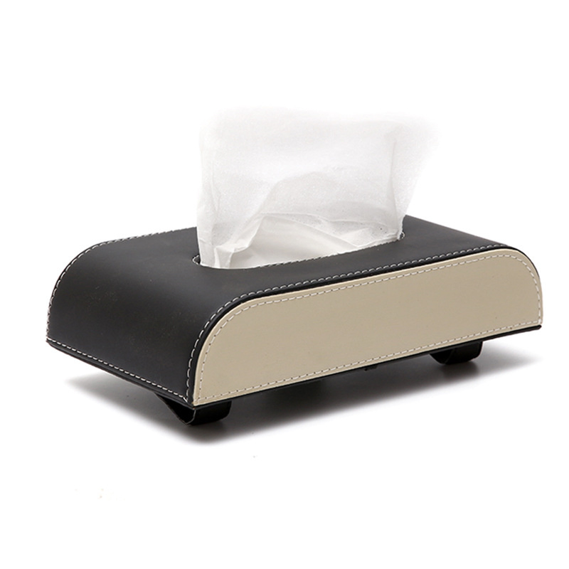 PU Leather Sun Visor Car Napkin Holder Hanging Tissue Box