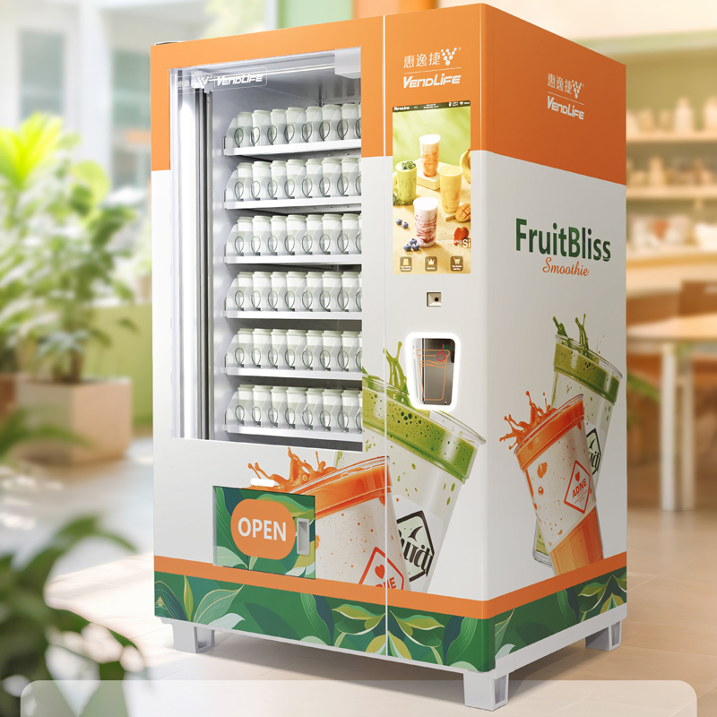 Vendlife Self Service Frozen Fruit Cup Smoothie Blend Vending Machine and Cooling Protein Shake Smoothie Ice Slushy Slush Maker Vending Machine with Qr Code