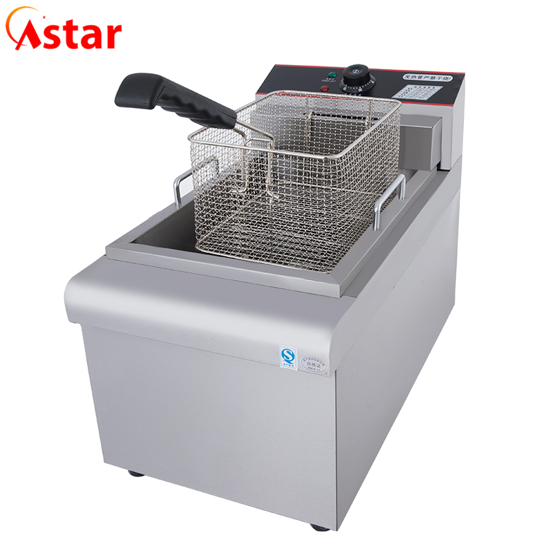 Kitchen Equipment Food Processor Gas 1-Tank Deep Fryers with 1 Basket