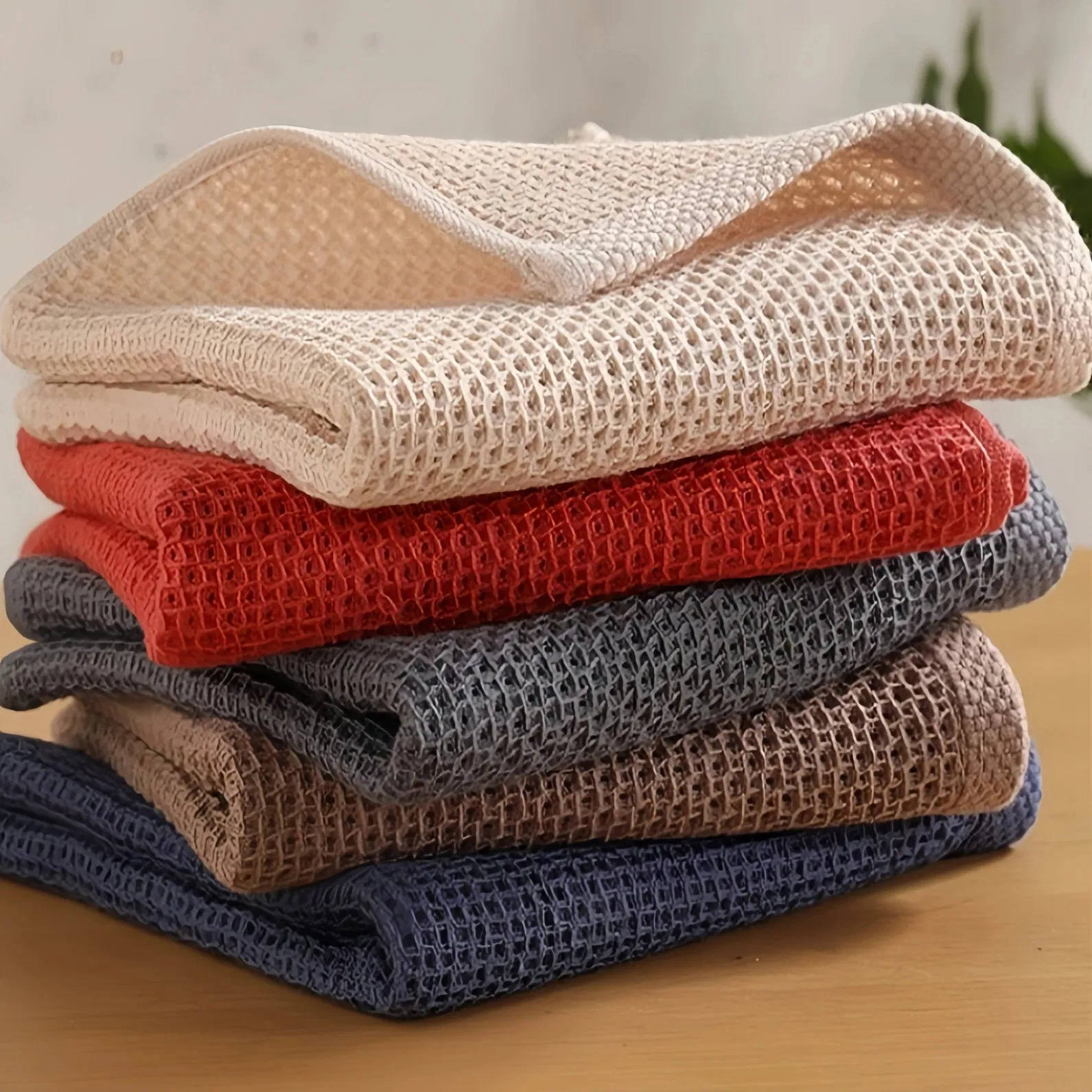 Wholesale Cotton Kitchen Towel Hanging Kitchen Towel Honeycomb Set Dish Towels