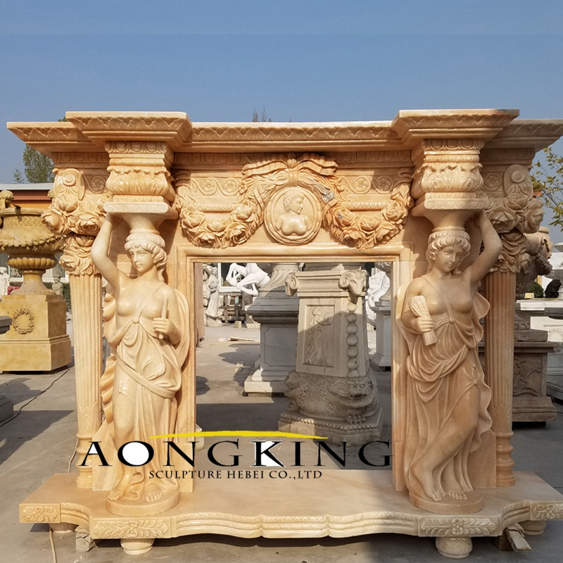 High Quality Neoclassical Style Marble Mantelpieces Fireplaces Art Wall House Design