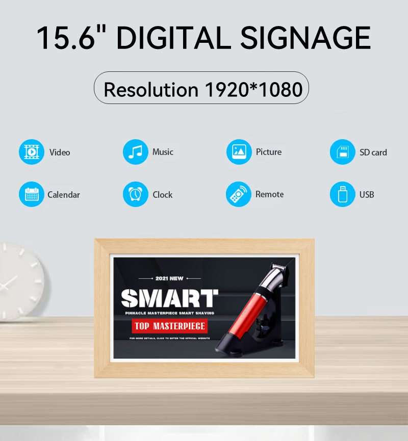 Планшет Android 15.6/21/32 дюйма для бизнеса в деревянной рамке