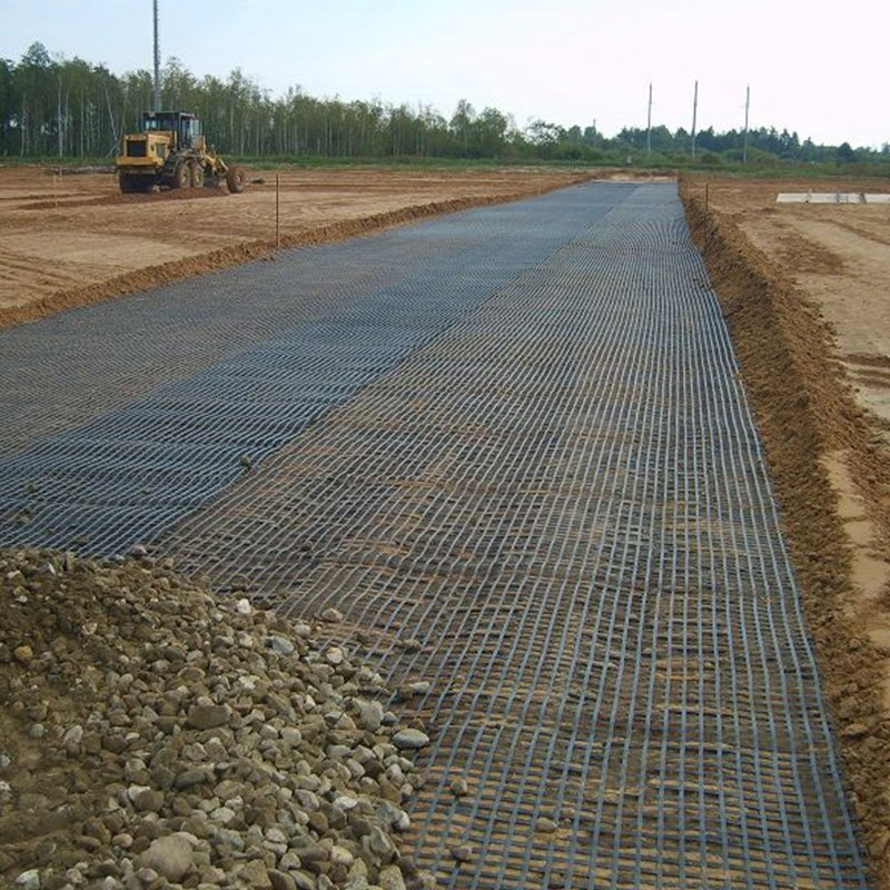 50kN 80kN 100kN Bitument Coated Fiberglass Geogrid for Aspahlt Pavement