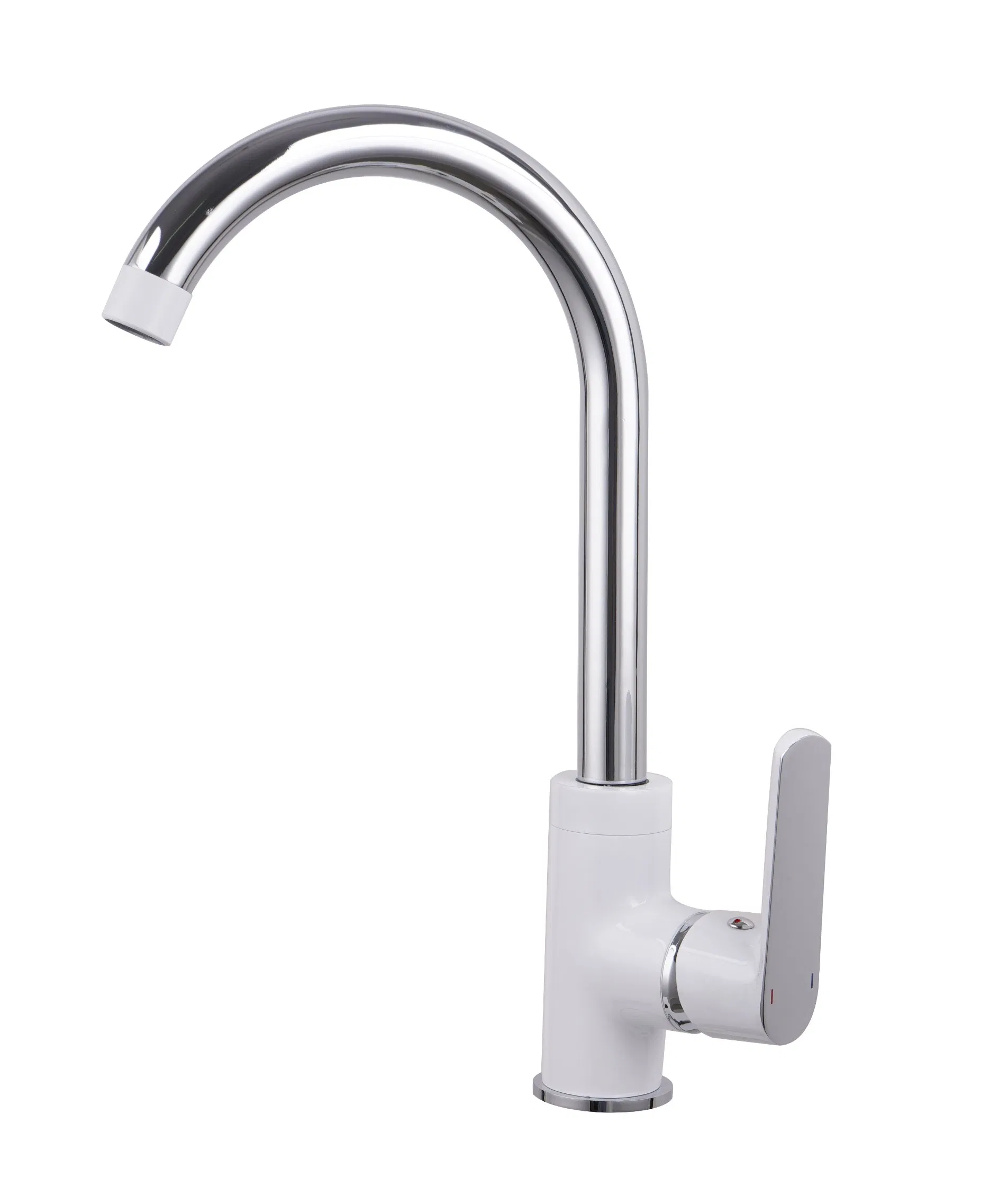 Смеситель для кухни OUDINUO ODN-69818W, латунь, хром/белый