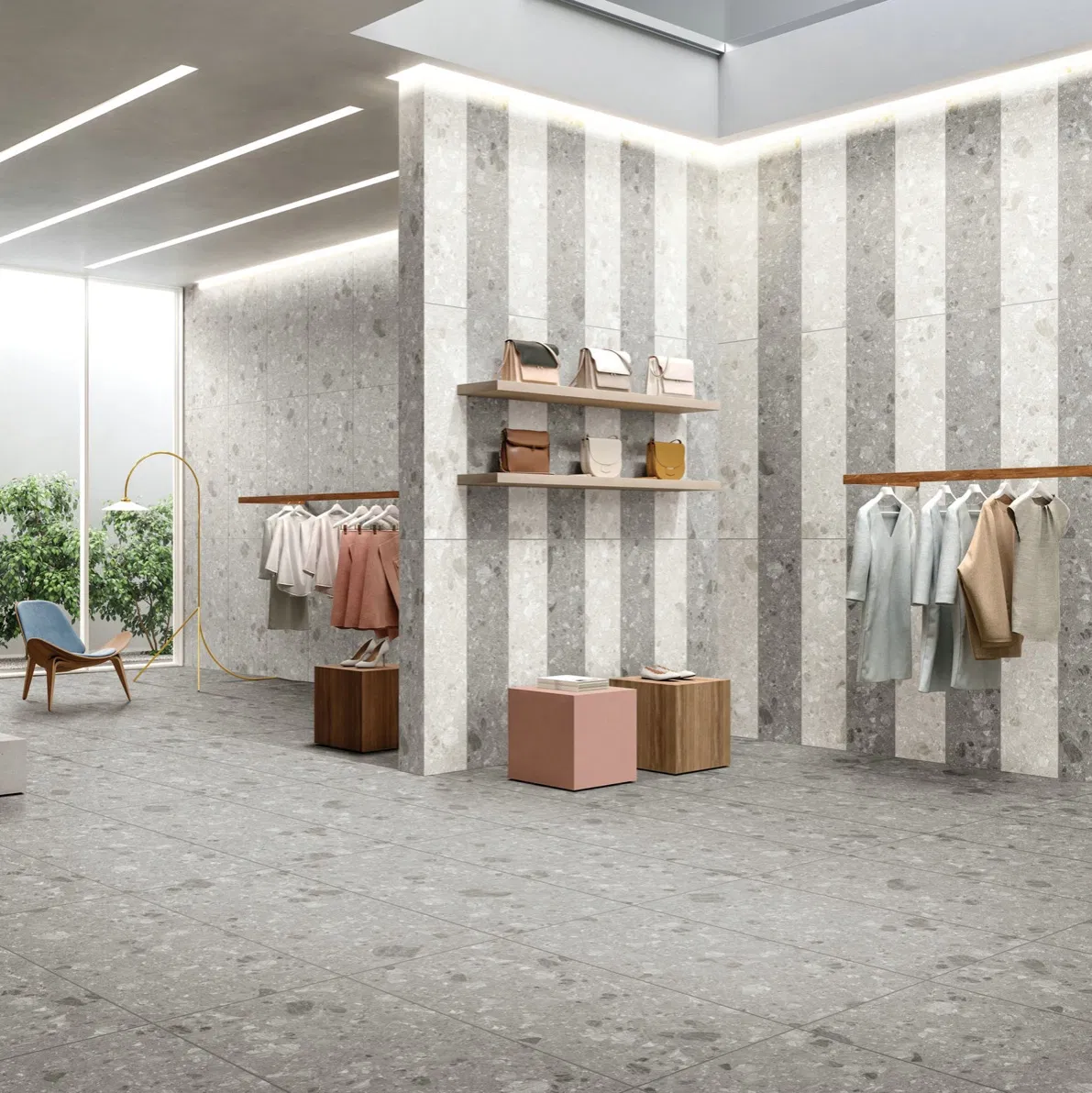 Italian Design Big Terrazzo Glazed Rustic Porcelain Tile Building Material Breccia 600X600mm 600X1200mm Floor Wall Indoor Outdoor From Foshan